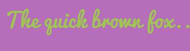 Image with Font Color 9EC752 and Background Color B66EBA